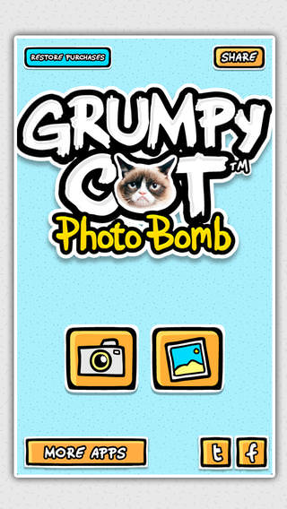 Grumpy Cat Photobomb App for iOS is available and FREE!