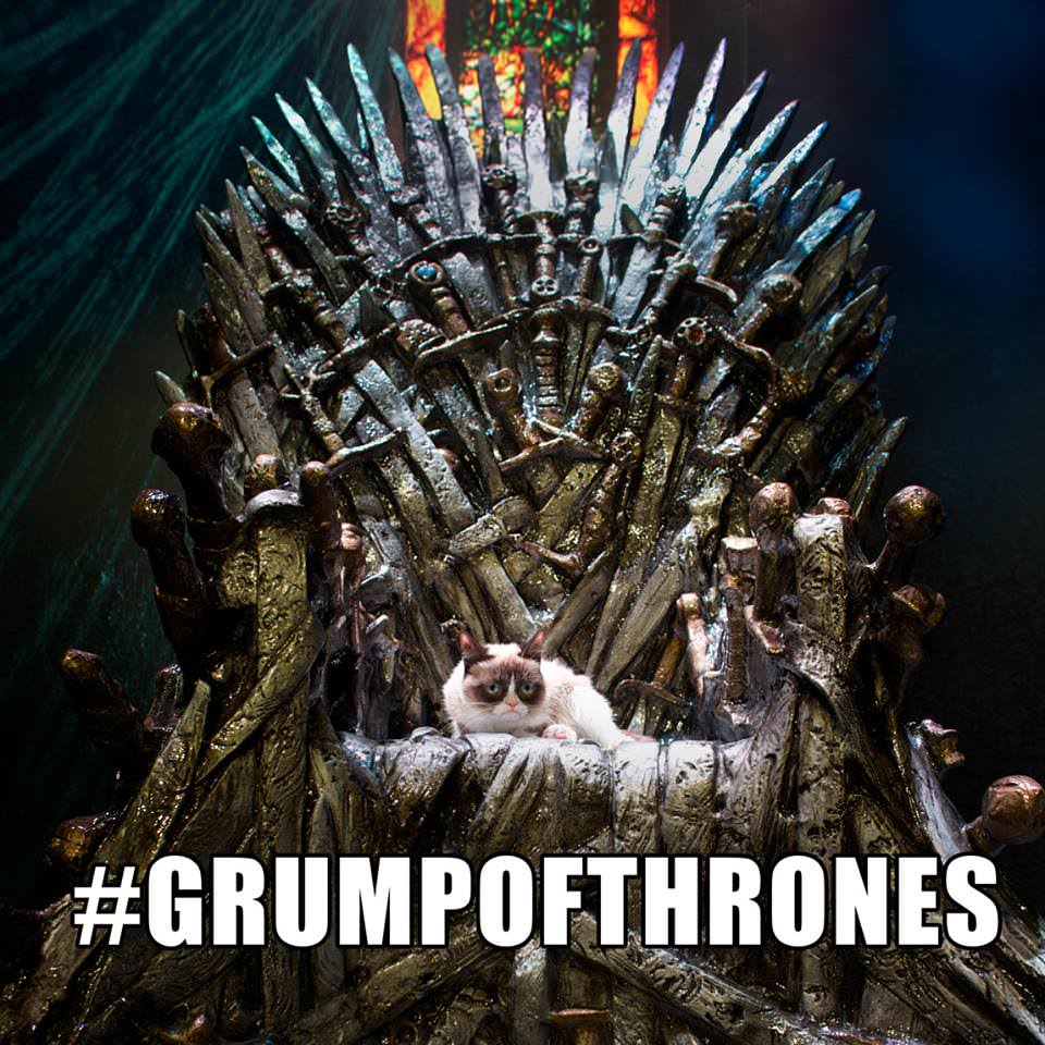 Grumpy Cat Claims the Iron Throne