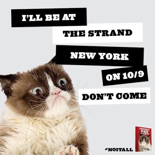 Meet Grumpy Cat today at The Strand in NYC